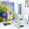 En stock en fábrica cortina de ducha de poliéster con impresión digital creativa cortina de ducha de flor de mariposa serie flor de mariposa cortina divisoria