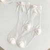 Medias de Cristal para Mujer en Primavera y Verano, Medias Finas, Ligeras, Transpirables, Versátiles, Calcetines de Mujer con Encaje de Lazo Lindo