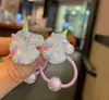 Diadema Trenzada Arcoíris para Niños Goma para el Cabello Muñeco de Dibujos Animados Lindo Goma Elástica Accesorios para el Cabello DIY Estuche de Cuero para Mujer Venta al por Mayor