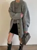 Cárdigan de Punto Casual de Color Sólido LEKA, Abrigo de Longitud Media, Nuevo para Otoño/Invierno 2026, Suéter Holgado para Mujer, Ropa de Abrigo