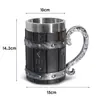 Item popular de comércio exterior: Copo de cerveja de barril de madeira de aço inoxidável alemão, copo de chope criativo de grande capacidade, suprimentos de bar personalizados