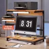 Soporte para Monitor de Computadora con Luces, Estante de Escritorio, Organizador de Escritorio de Oficina, Estante de Almacenamiento para Impresora