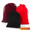 Bolsa de terciopelo grande negra, bolsa de almacenamiento, bolsa con cordón, bolsa con cordón, bolsa pequeña de tela, juego de secador de pelo para hotel