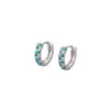 Ventas Directas de Fábrica Pendientes de Ópalo Iridiscente de Plata 925 Diseño Estilo Coreano Pendientes de Ópalo Microincrustados Joyería