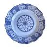 Louça de Porcelana Azul e Branca Estilo Chinês Yiwu Comércio Exterior A1 Exportação Prato Fundo de Plástico Melamina 9 Polegadas 10 Polegadas com Borda Floral e Padrão de Ondas 30%