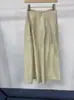Venta de liquidación de prendas de muestra de una sola pieza para mujer, verano, textura plisada, plisado, cintura alta, caída, línea A, falda de longitud media