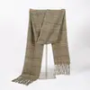 Cachecol Masculino de Imitação de Caxemira para Outono e Inverno, Estilo Xadrez, Estilo Casal, Cachecol Quente para Pescoço, Estilo Britânico Versátil, Presente Incluído