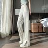 [2510] Pantalones de pierna ancha y estrecha para mujer, nuevos pantalones de verano de cintura alta con abertura, sueltos, casuales, rectos, tipo banana