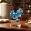 Figura de Animal Galo Trazedor de Sorte Mais Vendida Decoração de Mesa para Casa e Escritório em Acrílico Plano 2D em 4 Designs Coloridos
