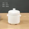 Panela de Cerâmica para Ensopado com Tampa para Uso Doméstico, Adequada para Cozinhar em Banho-Maria Ninho de Pássaro e Ovos, Pequena Panela de Ensopado Estilo Shaxian