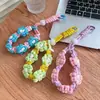 Corda de Pulso de Flor Tecida Cordão para Celular Curto Portátil Alargado Firme Viagem Pingente Anti-perda Corrente de Celular da Moda