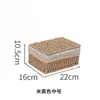 Wg6Q Cesta de Armazenamento de Palha para Desktop Íntimos e Meias Porta-Chaves com Tampa Acessórios de Cabelo Utensílios Diversos Cesta de Armazenamento Trançada de Rattan