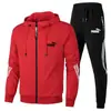 Traje deportivo para hombre, primavera y otoño, nueva marca de moda, ropa de trabajo, sudadera con capucha, conjunto casual de dos piezas para correr y deporte 1