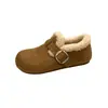 Zapatos Casuales para Mujer con Felpa Cálida Zapatos de Mujer 2026 Nuevo Invierno Mocasines Versátiles Casual Francés Zapatos de Algodón con Piel