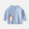 Cárdigan de Punto con Cachorro de Manzana Chaqueta de Bebé con Cuello Redondo Suéter Versátil de Algodón y Lana Otoño Suéter para Bebé y Niño Pequeño