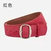 Cinturón Ancho Retro Escarchado Maillard para Mujer Vestido Decorativo Cinturón para Jeans Moda Gamuza Cuero Genuino Cinturón para Mujer