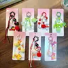 Llavero de gatito caricatura de estudiante pequeño colgante decoración de mochila accesorio lindo para bolsos pequeño regalo para niñas
