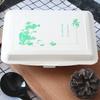 Caixa de embalagem descartável marmita para viagem caixa de lanche para arroz papel degradável fruta salada café da manhã suporte para impressão