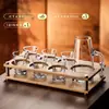 Vasos de Cristal Creativos de Gama Alta Estilo Chino para Uso Doméstico, Vasos de Chupito Premium de Lujo Ligero, Juego para Servir Vino