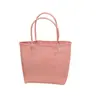 Bolso Tejido a Mano de Color Sólido, Nuevo, Elegante y Sencillo, de Gran Capacidad, Bolso Tote de PVC de Alta Calidad, Versátil para el Viaje Diario