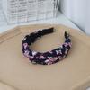Comércio exterior atacado novo fio floral de abas largas headband moda acessórios para o cabelo tecido flor menina cocar nó adulto