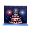 Pastel de Cumpleaños Música Iluminación Tarjeta de Felicitación Estéreo 3D Tallado en Papel Regalo Creativo Tarjeta de Felicitación de Cumpleaños Sentido Avanzado