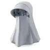 Máscara de protección solar de cara completa, sombrero de sol integrado, protección UV, ciclismo al aire libre, protector de cuello de seda de hielo, mascarilla facial, ciclismo de seda de hielo