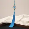 13cm Flor Luna Llena Borla Estilo Chino Accesorios para Ropa Colgante Dinastía Han Solapa Plegada Joyería Accesorios Decoración