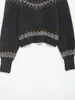 Suéter Tejido Jacquard Casual de Cuello Redondo para Mujer, Mangas Raglán, Moda, Invierno 2025 Nuevo, Estilo Transfronterizo Europeo y Americano