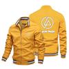 Chaqueta de moda transfronteriza de Amazon para hombre, con cremallera, color liso, talla grande, con logotipo deportivo, personalizada, de comercio exterior.