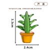 Cacto de flor pequena carnudo em vaso de vidro puro simulação artesanal Zibo planta verde Home Office Desktop Decoração Presente
