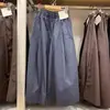 Calça Feminina Nova Primavera/Verão 2026 Calça-Saia Casual Solta Cintura Elástica Perna Larga Reta Cropped 485593