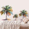 Adhesivos de pared de planta verde transfronteriza, árbol de coco, sala de estar, estudio, cocina, dormitorio, decoración de fondo, adhesivos autoadhesivos para la generación de cabello