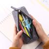 T College Style Felt Zipper Pencil Case Cor Sólida Grande Capacidade Feltro Lápis Caso Papelaria Simples Bolsa Papelaria Estudante Caixa