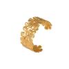 Açúcar moda francesa requintado padrão retrô pulseira de abertura larga aço titânio revestimento PVD pulseira de ouro real