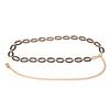 Cadena de Cintura de Metal para Mujer Sencilla Color Blanco y Negro Decoración de Borlas Cadena de Cintura Cinturón de Vestir Casual para Mujer
