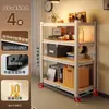 Prateleira Doméstica Porta-Prateleiras Prateleira de Armazenamento Multicamadas Suporte de Chão Eletrodomésticos de Cozinha Armário de Armazenamento para Varanda Exibidor de Supermercado