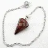 Venta caliente Ágata natural Cristal gema cono hexágono cono colgante DIY Colgante de cristal