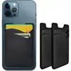 Portatarjetas de teléfono magnético de PU de doble capa de color sólido con doble ranura para tarjetas, billetera magnética de gran capacidad, disponible en colores claros suaves