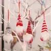 Decoração Personalizada de Desenho Animado de Natal Boneca Sem Rosto de Tricô Pingente Boneca Pingente de Lã Pingente de Árvore de Natal Presente