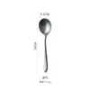 Cuchara de sopa azul y blanca de acero inoxidable antigua, cuchara sopera, cuchara para mezclar de mango largo, cuchara de postre, cuchara para café.