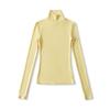 Ap25615-25 Novo Estilo Outono Suave Estilo Puro Lustro Gola Alta Manga Longa Slim Camiseta Básica American Girl