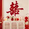 Caligrafia Caractere Dupla Felicidade Decoração Quarto de Casamento Parede de Fundo Arranjo de Casamento Quarto Adesivo de Porta de Casamento Porta Principal Coleção de Suprimentos de Casamento