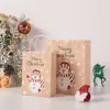 Natal inverno desenho animado criativo corda de papel saco de papel novo presente criativo embalagem portátil saco de papel padrão de desenho animado