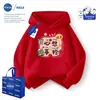 Sudadera con capucha NASA Red Zorro Plateado Terciopelo Año Zodiacal 2026 Año del Caballo Suceden Cosas Buenas Ropa Familiar de Año Nuevo Saludos de Año Nuevo