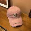 Gorra de Béisbol Retro de Ala Americana con Agujero para Letra, Estilo Coreano Combinable Casual, Muestra el Rostro, Pequeña, Suave, de Copa Curvada