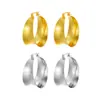Pendientes Amplios Curvos de Latón Estilo Europeo y Americano, Pendientes de Gama Alta Hechos de Material de Cobre, Oro de 18 Quilates, Pendientes para Mujer Estilo Lujo Ligero