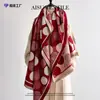 Cachecol de Bolinhas em Imitação de Caxemira para Outono e Inverno, Xale Externo de Moda de Alta Qualidade, Novo Cachecol Xale Espesso e Quente para Outono e Inverno