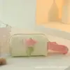 Bolsa de Cosméticos de Pana, Neceser Lindo y Elegante con Flores de Tulipan, Bolsa de Cosméticos Portátil de Gran Capacidad para Salidas