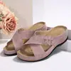Amazon Zapatillas Casuales Planas de Cuña Transfronterizas para Mujer 2024 Tira Cruzada Color Sólido Talla Grande Calzado de Comercio Exterior Cómodas Zapatillas Planas